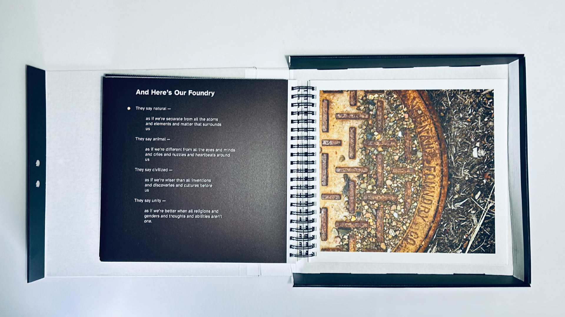 Figure 3. The book consists of 10 photographs printed in full color and tactile form, each paired with a poem. © John O’Neill and Deanna Geneva Lorianni of Color to Sound, LLC