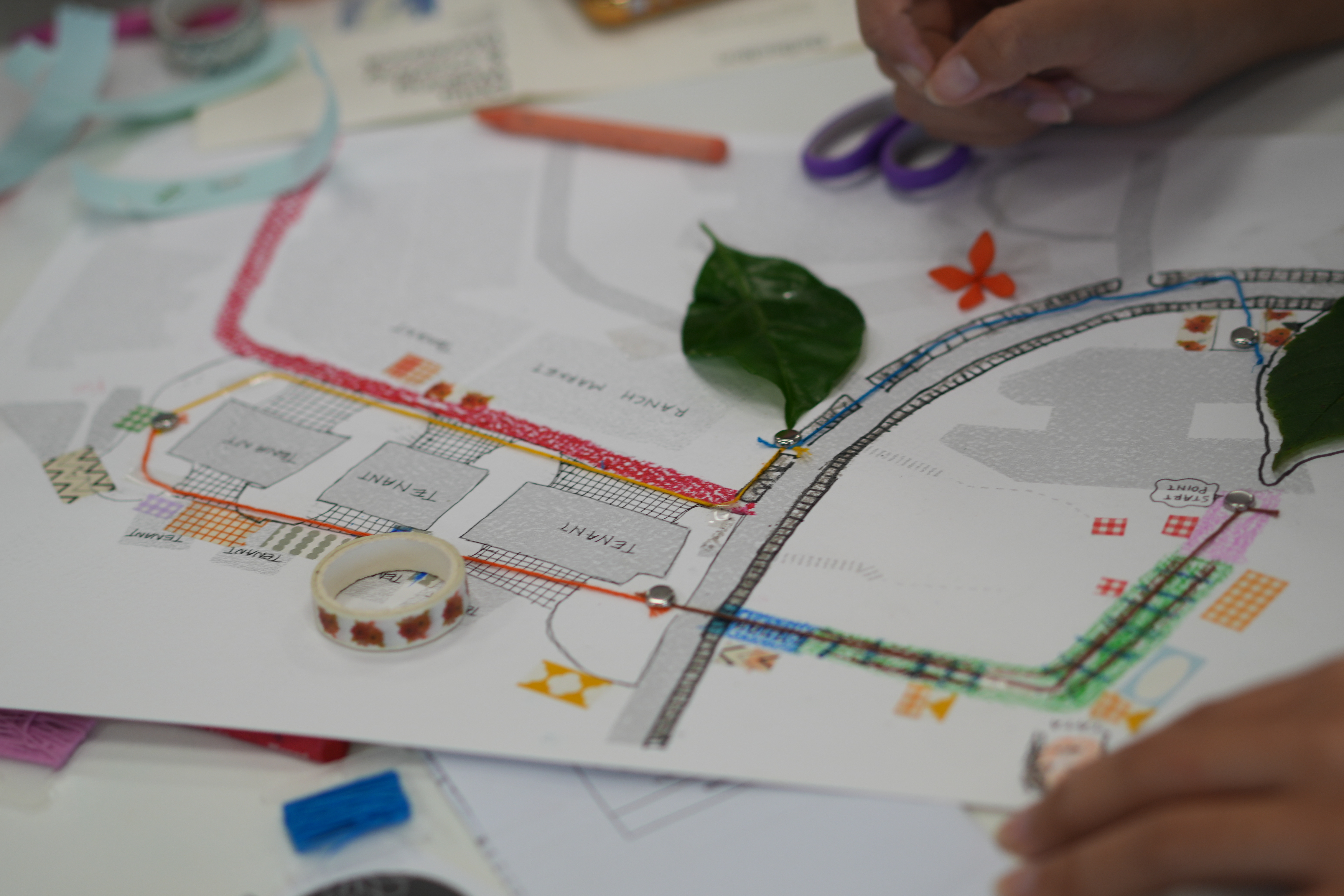Figure 3. A student adds their observations to a map of the campus and surrounding complex. Credit: Monash University Indonesia.