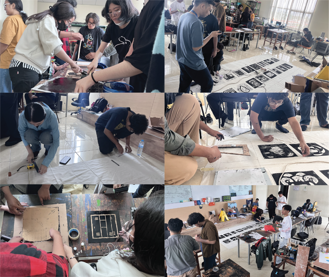 Figure 10. Process of collaborative printmaking. Credit: Photograph by the author.