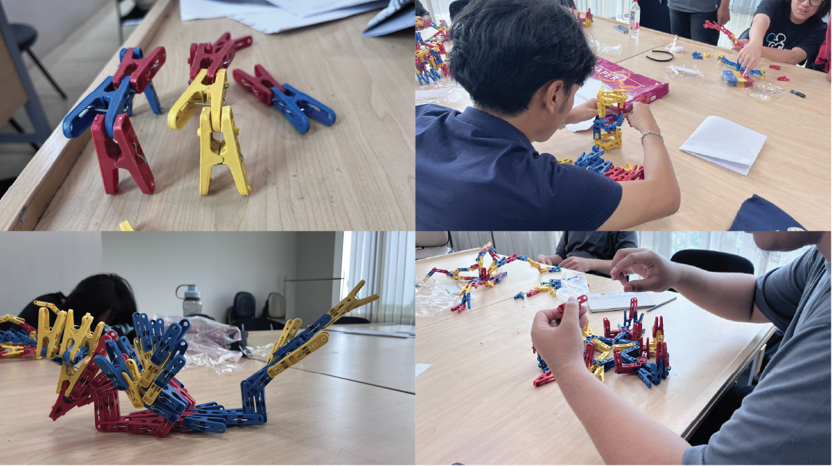 Figure 7. The experimentation process using clothespins. Credit: Photograph by the author.