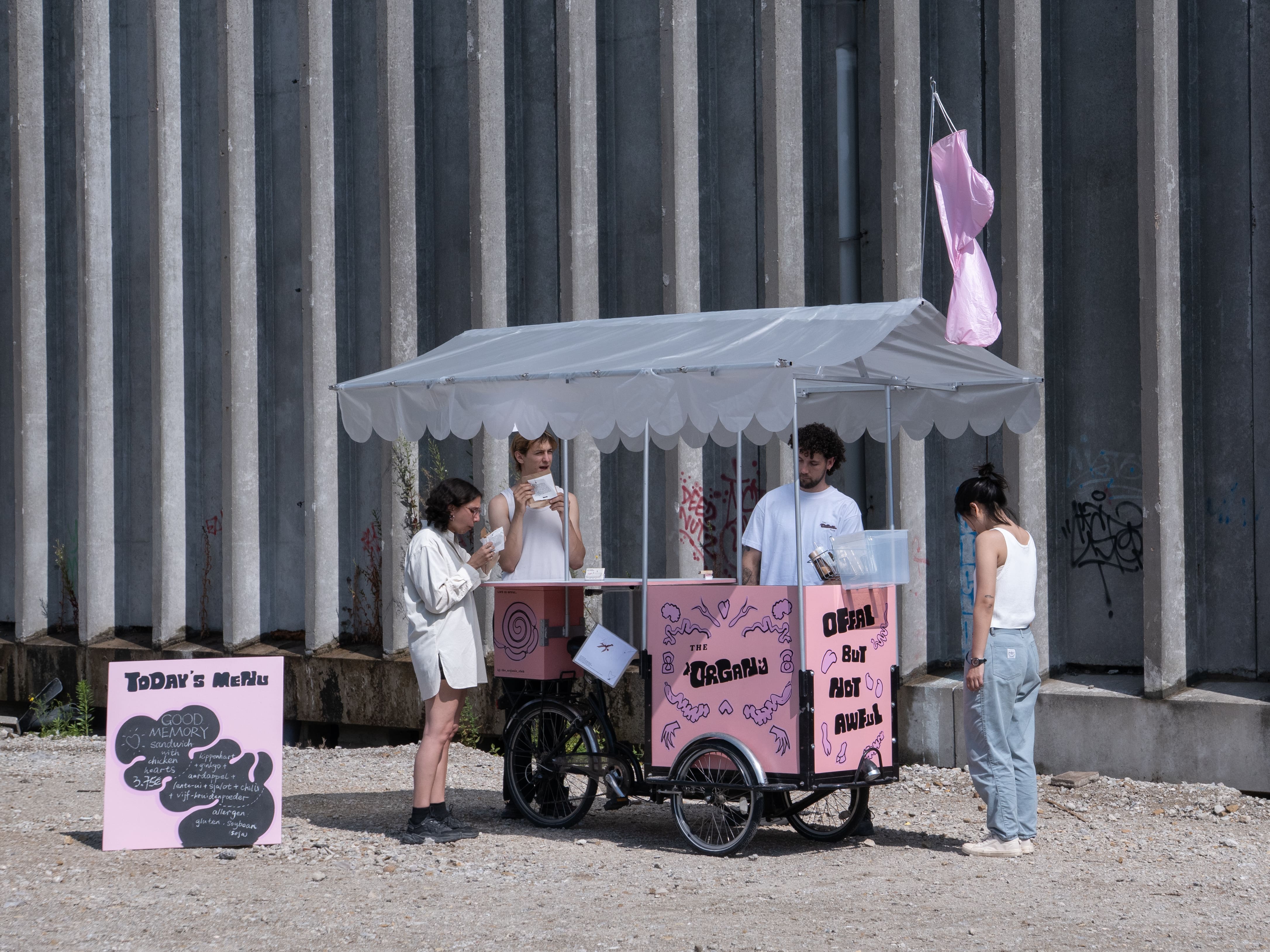 Figure 1. The ’ORGANic club, a mobile street food stall offering offal dishes, 2023. Photograph by the author.